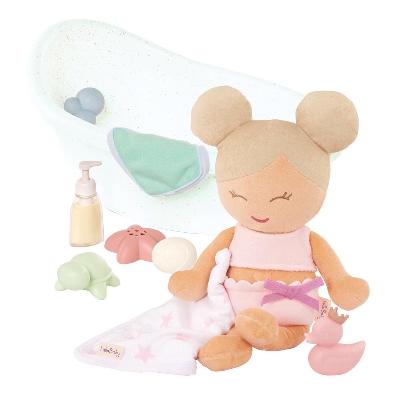 Battat 14" Plush Water Play Baby Doll & Bathtub Set - Caucasian
